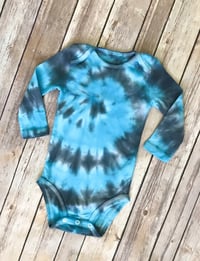 Image 3 of Boy’s Blue Tie Dye Baby Bodysuit Boho Baby Top