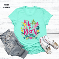 Image 3 of He Is Risen Luke 24:6-7 Tshirt
