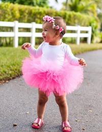 Image 3 of Hot Pink Fluffy Tutu For Babies and Toddlers Birthday Halloween Baby Shower Baby Girl Gift