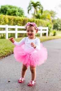 Image 4 of Hot Pink Fluffy Tutu For Babies and Toddlers Birthday Halloween Baby Shower Baby Girl Gift