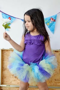 Image 2 of Mermaid Fluffy Tutu Girl’s Beach Mermaid Birthday Tulle Skirt