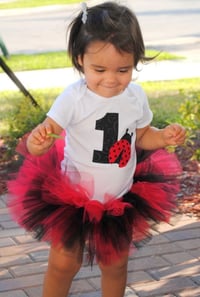 Ladybug First Birthday Tutu Bodysuit Set Baby Girl’s Tulle Party Set