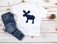 Image 1 of Blue Moose Boy’s Top Plaid Navy Blue Baby Toddler Shirt