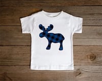 Image 2 of Blue Moose Boy’s Top Plaid Navy Blue Baby Toddler Shirt
