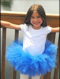 Image 2 of Blue Fluffy Tutu Girl’s Tulle Skirt Baby Toddler Gift Birthday Baby Shower 