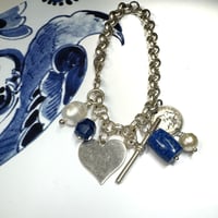 Heavy sterling silver ‘A Touch of Blue’ bracelet