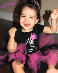 Image 2 of Princess Diva Birthday Tutu Set Zebra Print First Birthday Baby Girl’s Set