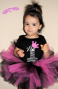 Image 1 of Princess Diva Birthday Tutu Set Zebra Print First Birthday Baby Girl’s Set