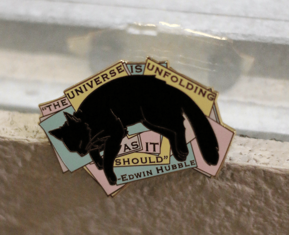 Edwin Hubble's Cat Nicholas Copernicus Enamel Pin