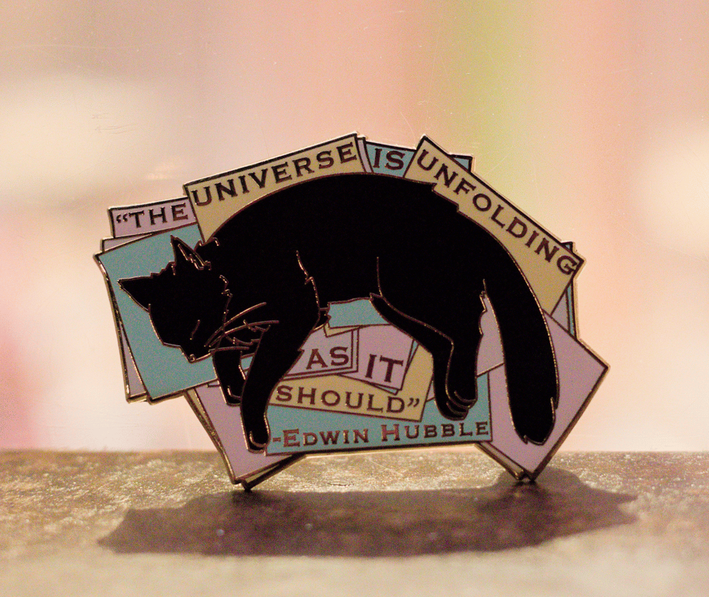 Edwin Hubble's Cat Nicholas Copernicus Enamel Pin