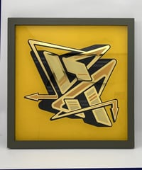 Image 1 of A - Letter - Framed Reverse Painted and Gold Gilded Glass
