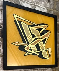 Image 4 of A - Letter - Framed Reverse Painted and Gold Gilded Glass