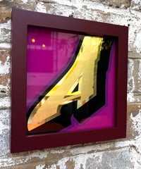 Image 2 of Individual alphabet letters - Framed Reverse Painted and Gold Gilded Glass