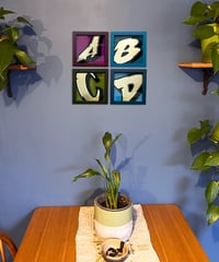 Image 6 of Individual alphabet letters - Framed Reverse Painted and Gold Gilded Glass