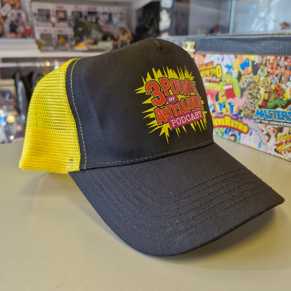 Image of 3 Points of Articulation Trucker Cap (Black/Yellow)