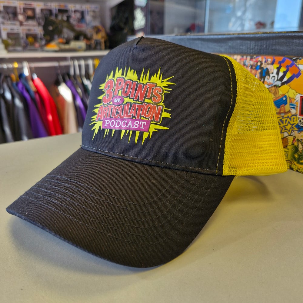 Image of 3 Points of Articulation Trucker Cap (Black/Yellow)