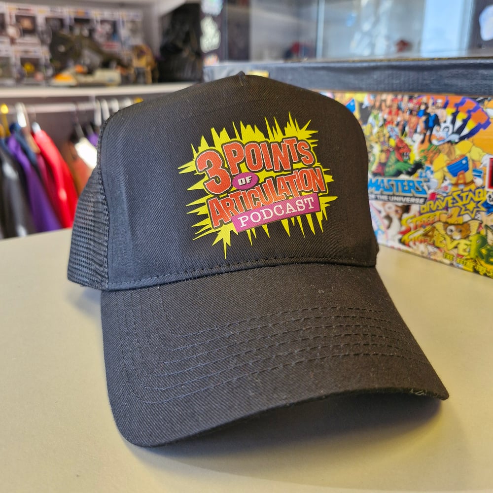 Image of 3 Points of Articulation Trucker Cap (Black/Black)