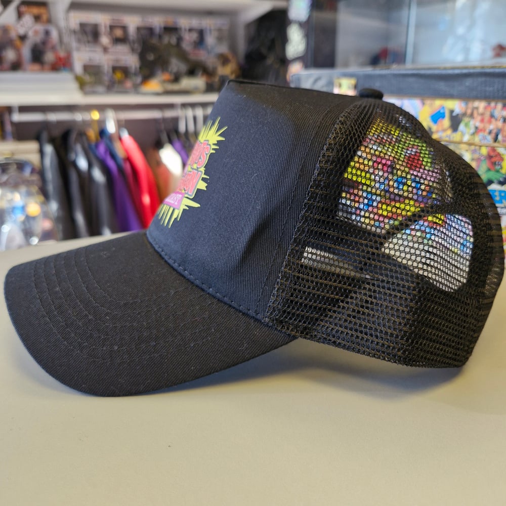 Image of 3 Points of Articulation Trucker Cap (Black/Black)
