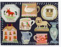 Image 1 of The Donkey And The Lion..... original cutout calling card