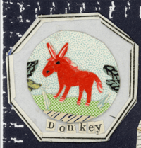 Image 4 of The Donkey And The Lion..... original cutout calling card