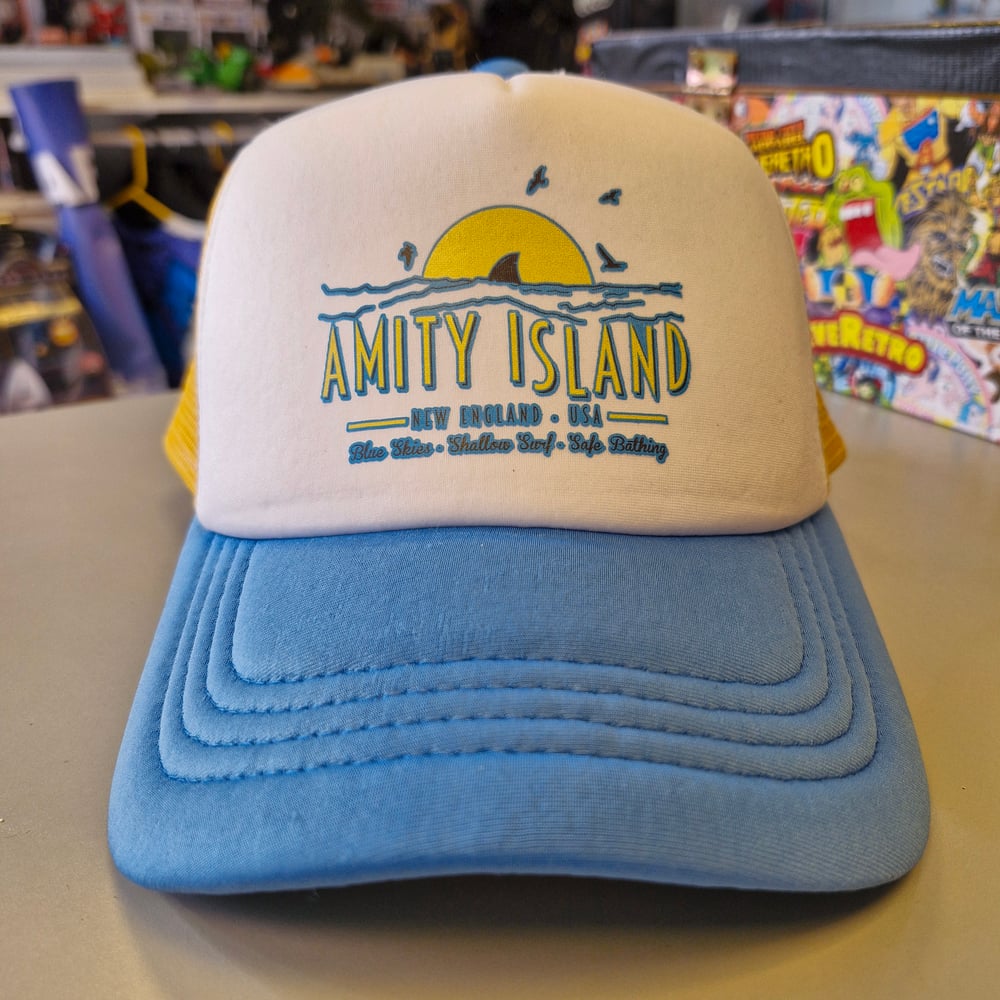 Image of Amity Island Jaws Trucker Snapback Hat