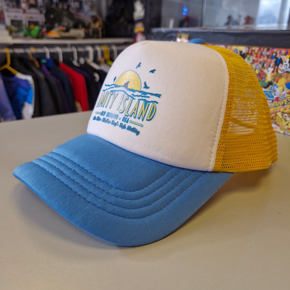 Image of Amity Island Jaws Trucker Snapback Hat