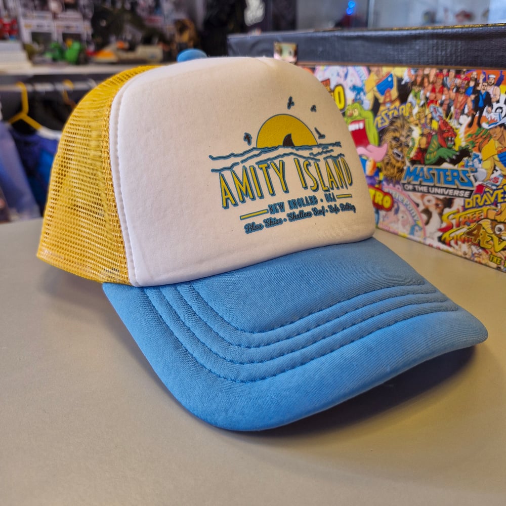 Image of Amity Island Jaws Trucker Snapback Hat