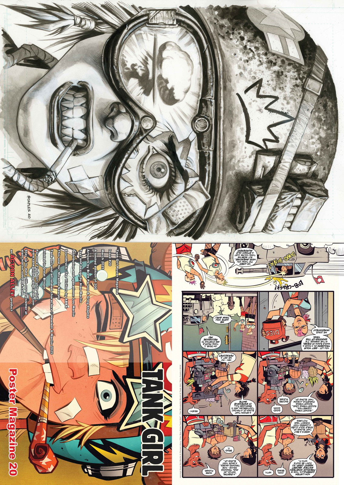 TANK GIRL POSTER MAGAZINE #20 - with LIME GREEN TEA MAKING PATCH