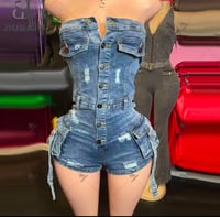 DENIM HALTER ROMPER