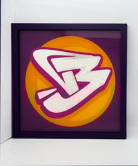 Image 1 of B  - Letter - Framed Reverse Painted and Silver Gilded Glass