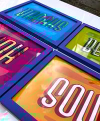 Image 2 of Beats, Breaks, Soul, Funk - Set of 4 or Individual - Framed Reverse Painted and Gold Gilded Glass
