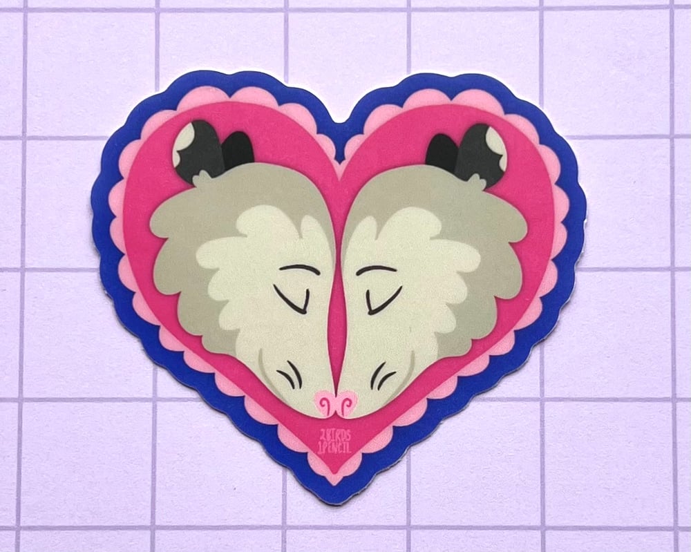 Image of Possums in love vinyl sticker