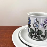 Image 2 of Arabia Finland Flora Coffee Cup Trio Set