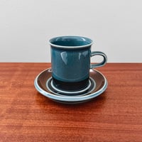 Image 1 of Arabia Finland Meri Coffee Cup with Saucer