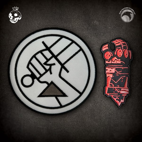 Image of Hellboy/B.P.R.D.: B.P.R.D. Logo & Right Hand of Doom Patch Set! FREE U.S. SHIPPING!