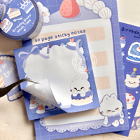 Image 2 of Birthday Blues | Stationery Set Birthday Gift | Sticker Sheet Washi Tape Cake Cute