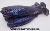 5" Swimbait Split Belly (3 Pack) Purple With Blue/Purple Shimmer
