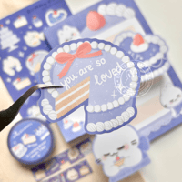 Image 8 of Birthday Blues | Stationery Set Birthday Gift | Sticker Sheet Washi Tape Cake Cute