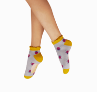 Lovely Ladybugs in Lilac Ankle Socks