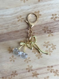 Image 2 of RTS Bag Clip- Cherries & Bow