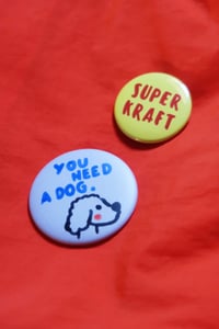 Image 2 of Button - SUPERKRAFT, Hellgelb-Rot