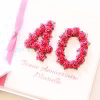 Image 1 of Personalised French Birthday Card. Bonne Anniversaire. French Card. Card For Her. Mum Birthday Card.