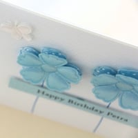 Image 2 of Birthday Card for Her. Personalised Birthday Card. Blue. 