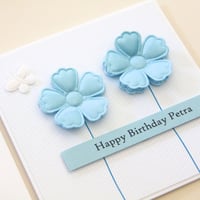 Image 1 of Birthday Card for Her. Personalised Birthday Card. Blue. 