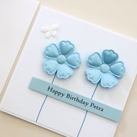 Image 3 of Birthday Card for Her. Personalised Birthday Card. Blue. 