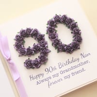 Image 3 of Handmade Grandmother Birthday Card. Grandma, Nanna, Nanny Card. 60th 70th 75th 80th 90th 100th.