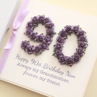 Image 1 of Handmade Grandmother Birthday Card. Grandma, Nanna, Nanny Card. 60th 70th 75th 80th 90th 100th.