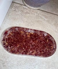 Image 2 of Rose Petals & Gold Flake Acrylic Accessories Tray (6in)