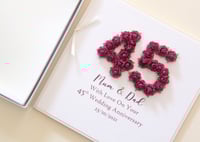 Image 2 of Handmade 45th Wedding Anniversary Card. Personalised Sapphire Anniversary Card for Mum and Dad. 
