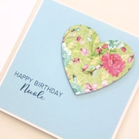 Image 1 of Handmade Birthday Card For Her. Pretty Personalised Birthday Card Made in Australia.